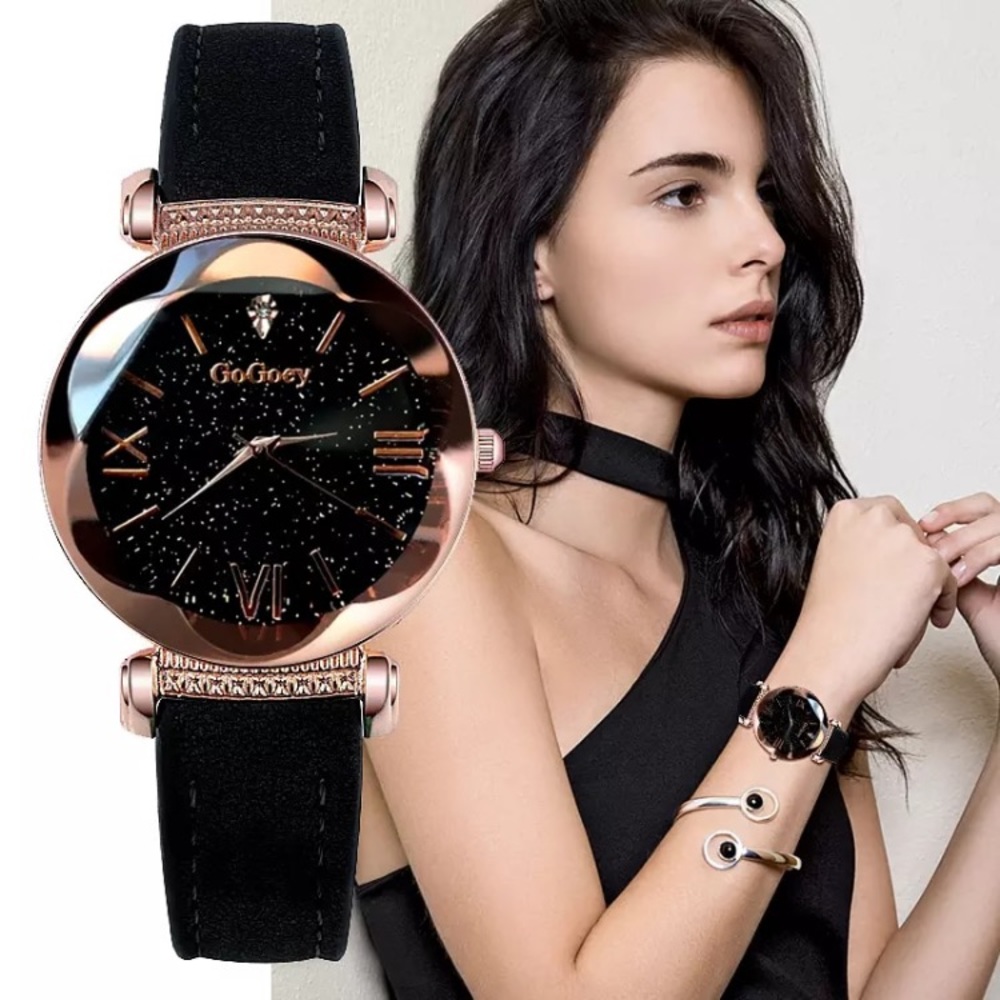 BNWOT 🌺🌵 glitter elegant rose gold & black watch